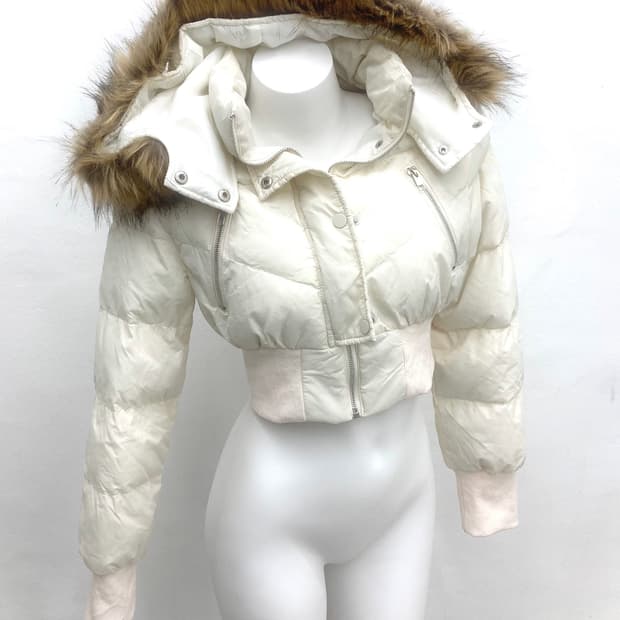 Ivory fur padded jacket