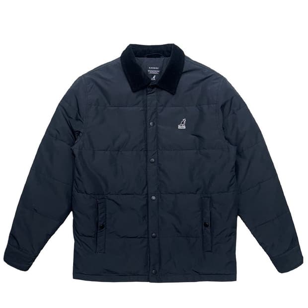 캉골 코듀로이 칼라 셔켓 8516 블랙 패딩 자켓 M