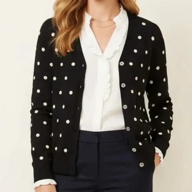 띠어리(Theory) 폴카 도트 울 가디건 ~55반