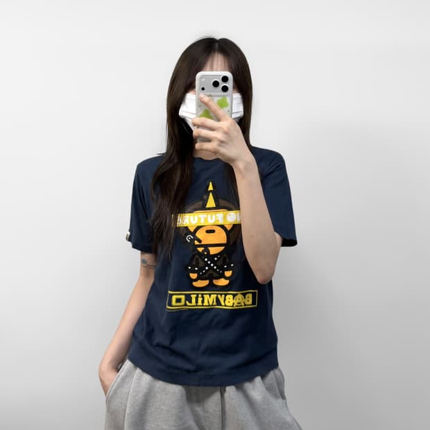 베이프 Bape 베이비마일로 반팔티 네이비