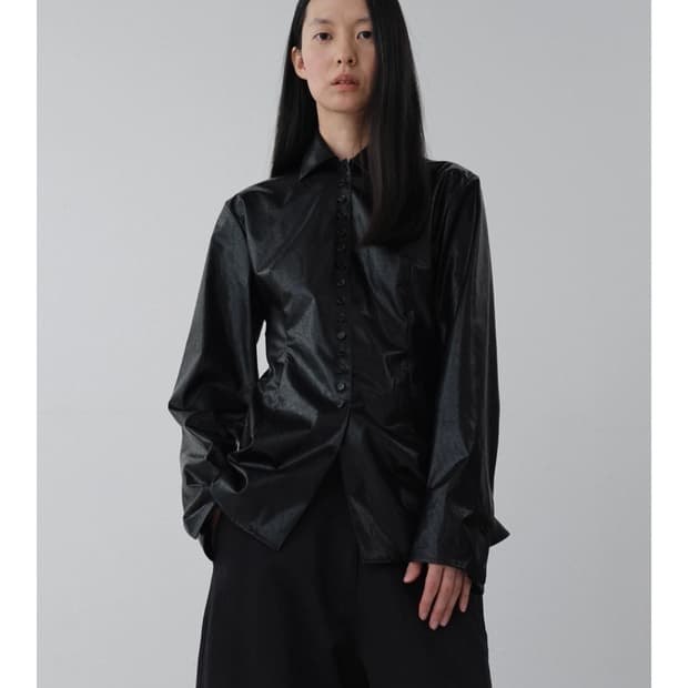 부희 여성 레더 셔츠