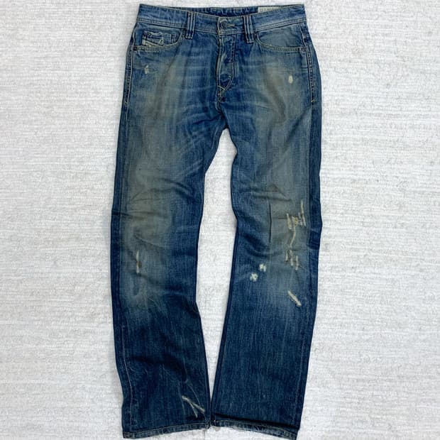 Diesel dirty-wash straight jeans