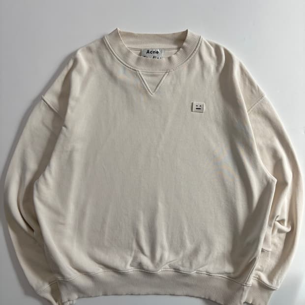 Acne Studios 아크네스튜디오 핀트페이스 화이트 맨투맨