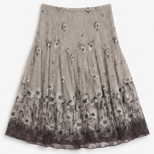 vintage flower A-line skirt