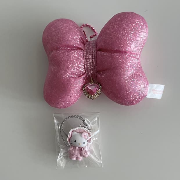 로리타 키티 스트랩 리본 키링 가챠 메이드 키티 천사악마