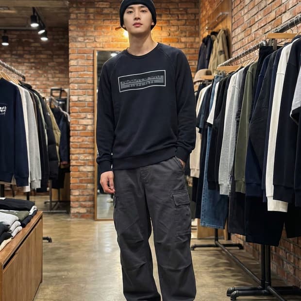 코오롱스포츠 빅로고 맨투맨_100