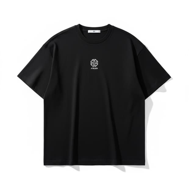 ZIO SONGZIO 아담 창조 반팔 티셔츠 블랙 100