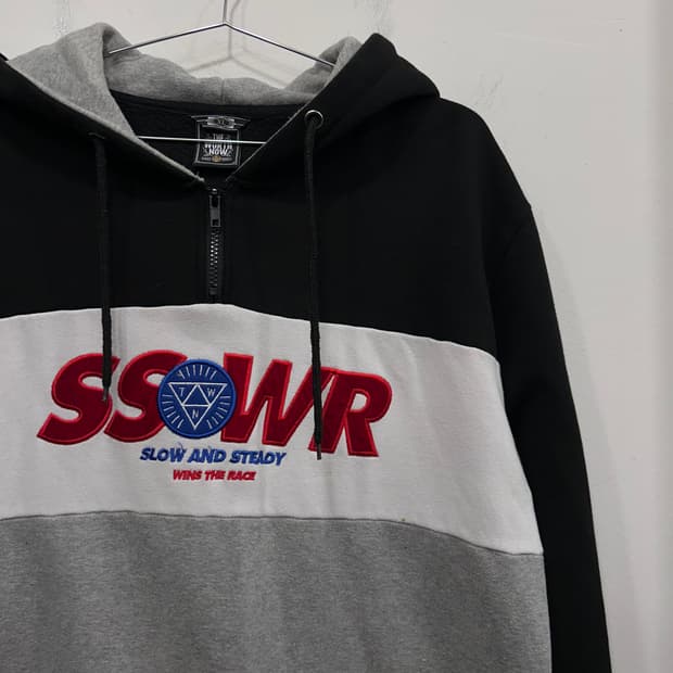 TWN 자수 오버핏 반집업 후드티