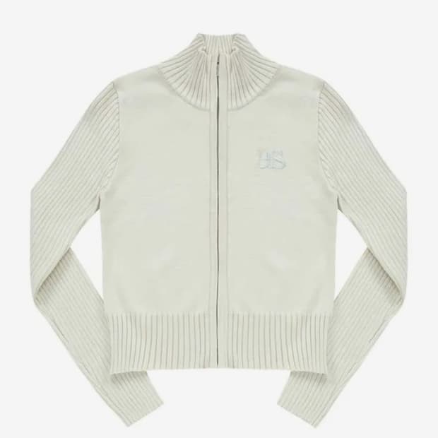 애즈온 MARON KNIT ZIP-UP / BEIGE