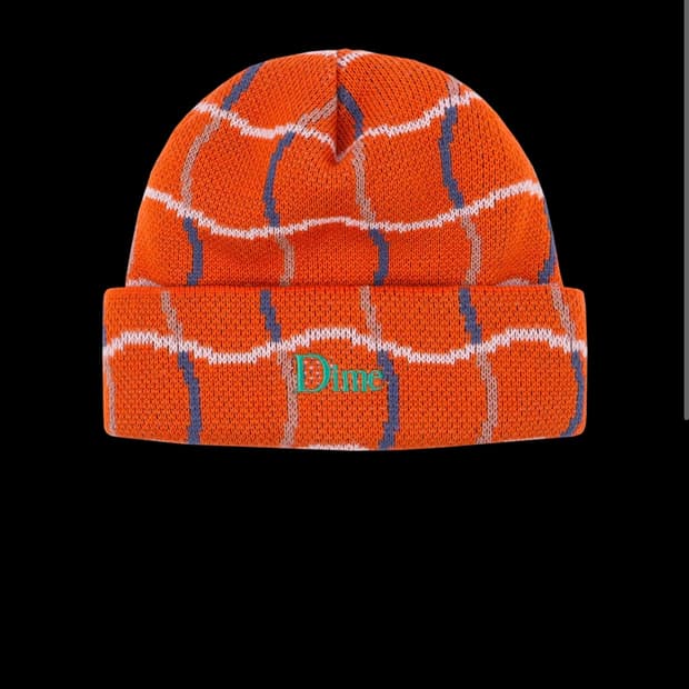 Dime  Wave Checkered 비니 오렌지색상