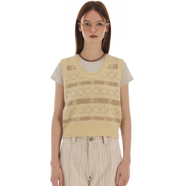 그로브 VINTER KNIT VEST BEIGE 니트 베스트