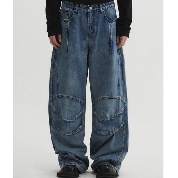 DNSR 다트 와이드 데님팬츠