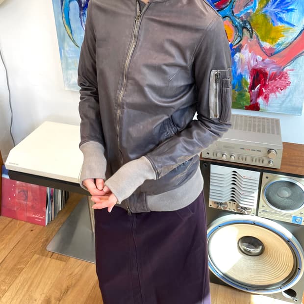 sisii 시시 레더 블루종 자켓