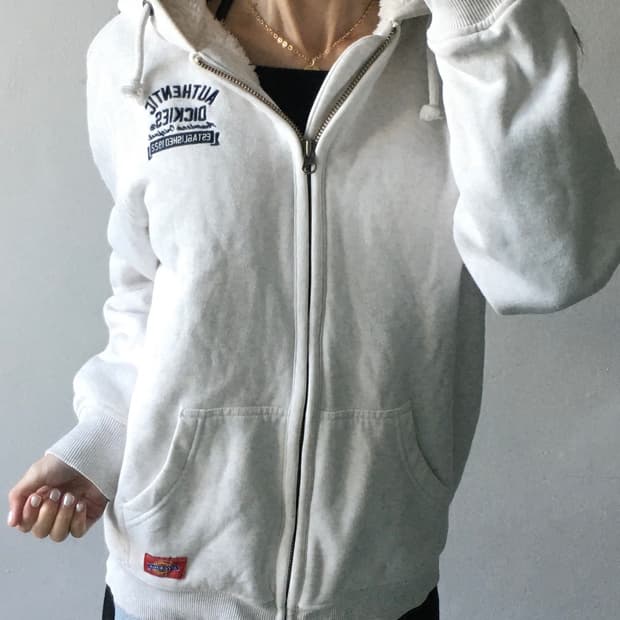 디키즈 가슴로고 양털 후드집업