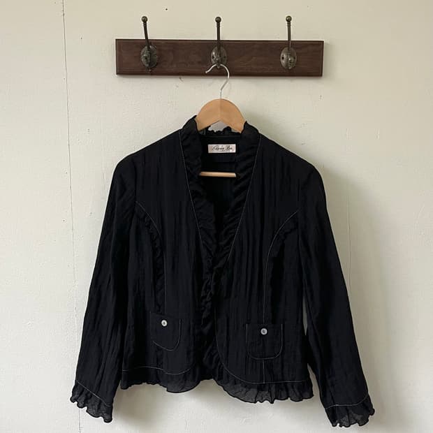 Kansai Bis 블랙 셔링 자켓