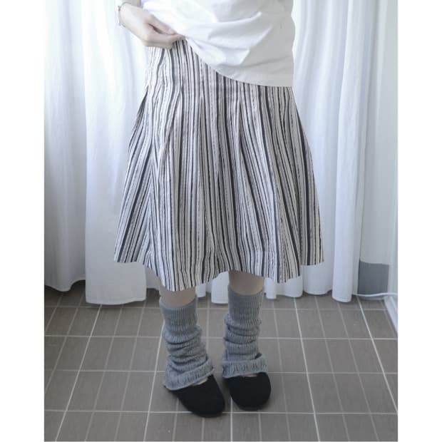 Stripe flare skirt