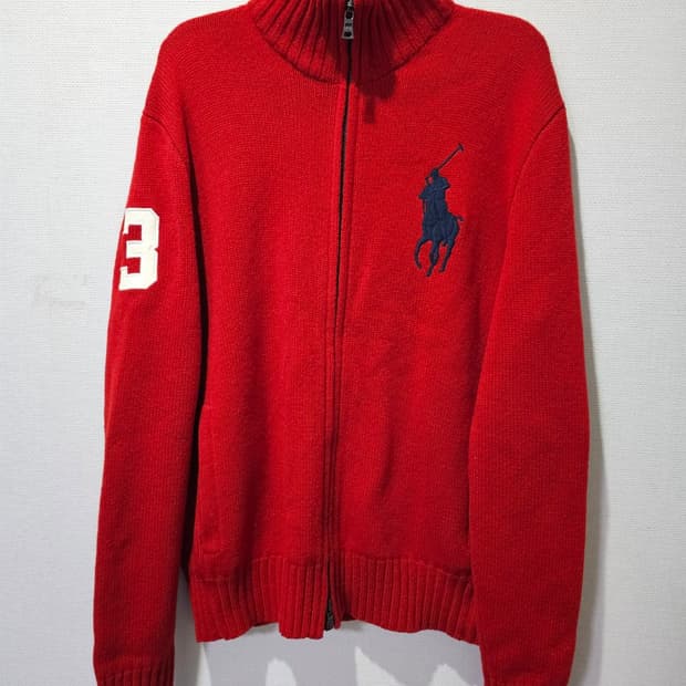 폴로 POLO 레드 빅포니 니트 집업 90~95 / S~M