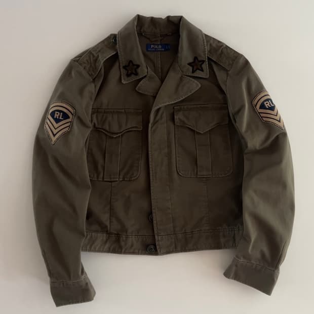 폴로 랄프로렌 밀리터리 스타 자수 아이크 자켓 L