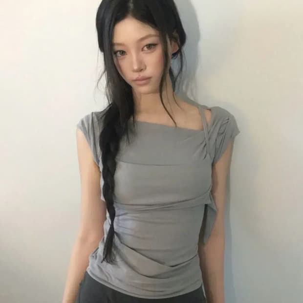 플레어업 Layered Bustier T-Shirt 그레이