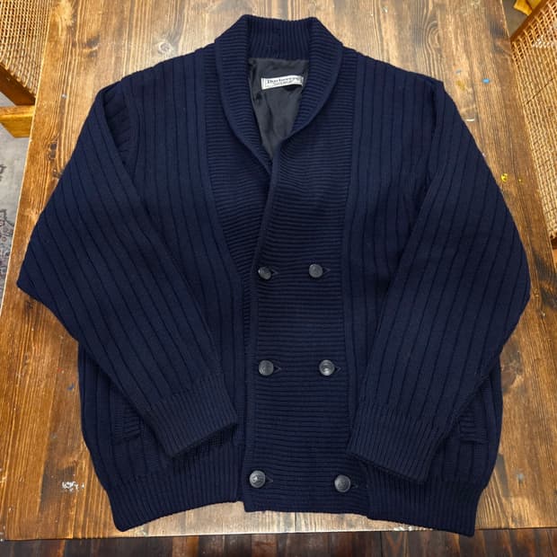 80'S 버버리 아카이브 숄칼라 카디건