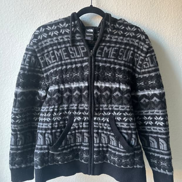 22FW 슈프림 x 노스페이스 메리노 울 집업 자켓