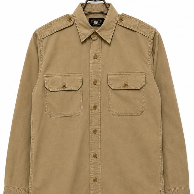RRL 더블알엘 코튼 능직 밀리터리 셔츠
