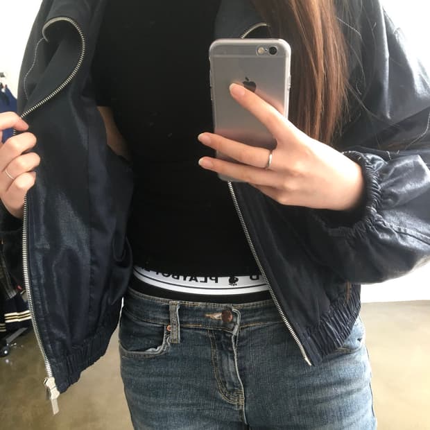 마뗑킴 네이비 블루종 자켓 M