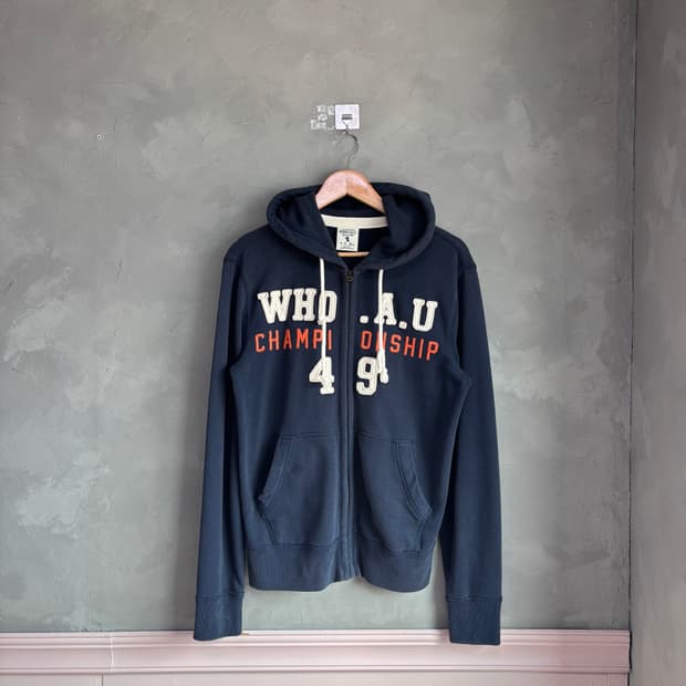후아유 후드집업 네이비