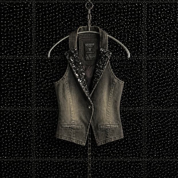 게스 데님 스팽글 베스트