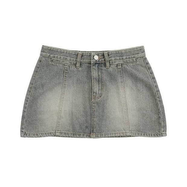 애즈온 REED WASHING LOW SKIRT S