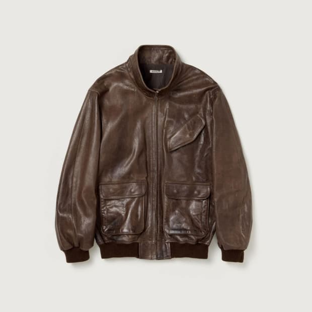 오라리 헤비 램 레더 블루종 브라운 사이즈 5구합니다