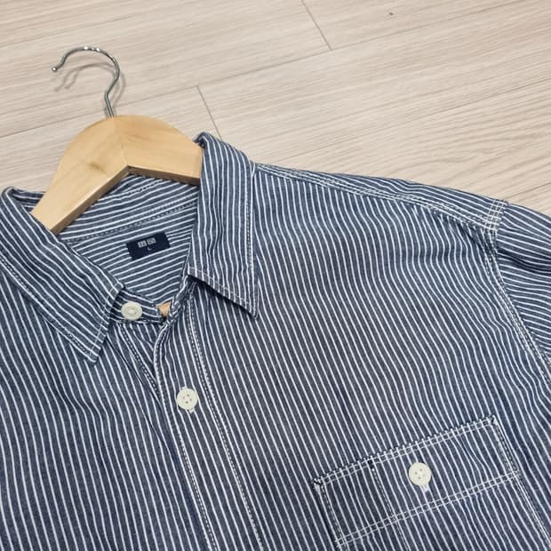 유니클로 히코리 워크 셔츠 L사이즈