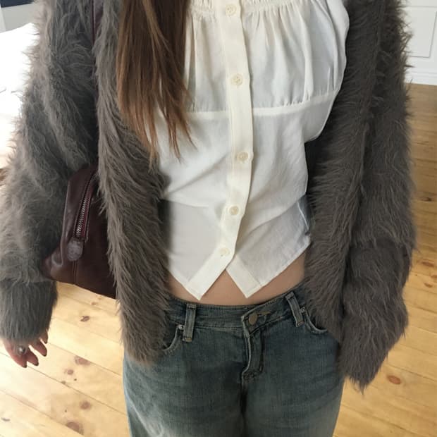 berry fur cardigan