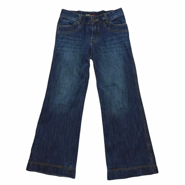 ICDII JEANS 진청 워싱 플레어진