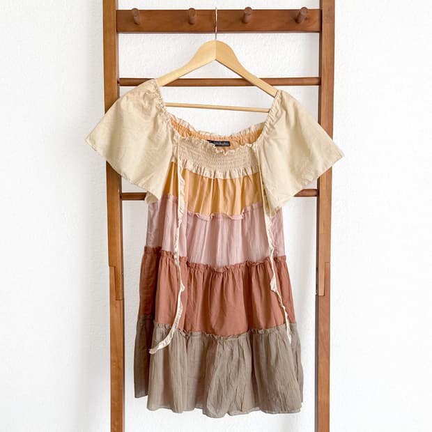 살구숲 티어드 소녀 블라우스