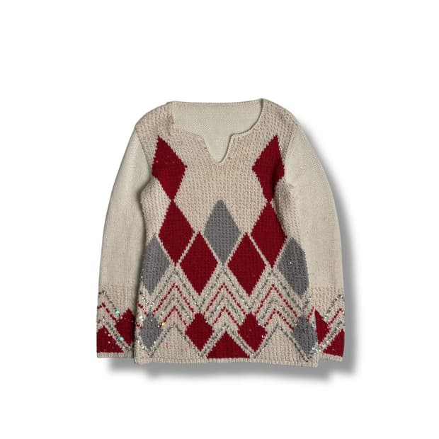 아가일 비즈 울 블렌드 니트