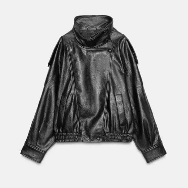 자라 페이크레더 자켓 m