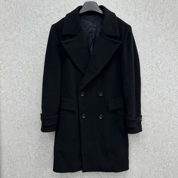 100 우영미 남자 울 캐시미어 더블 코트
