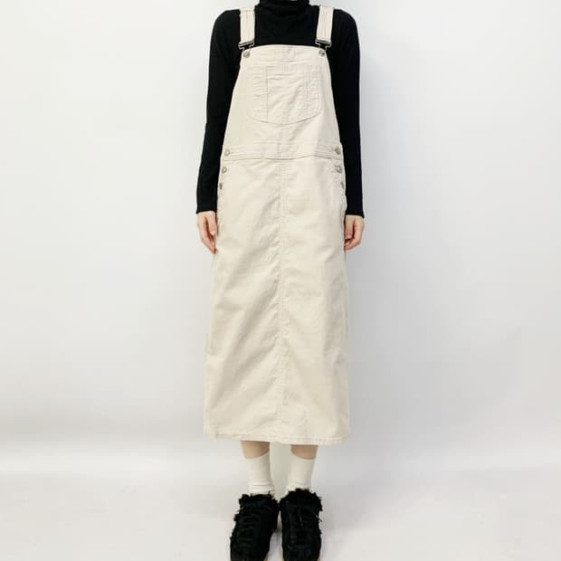 갭 코듀로이 멜빵 원피스