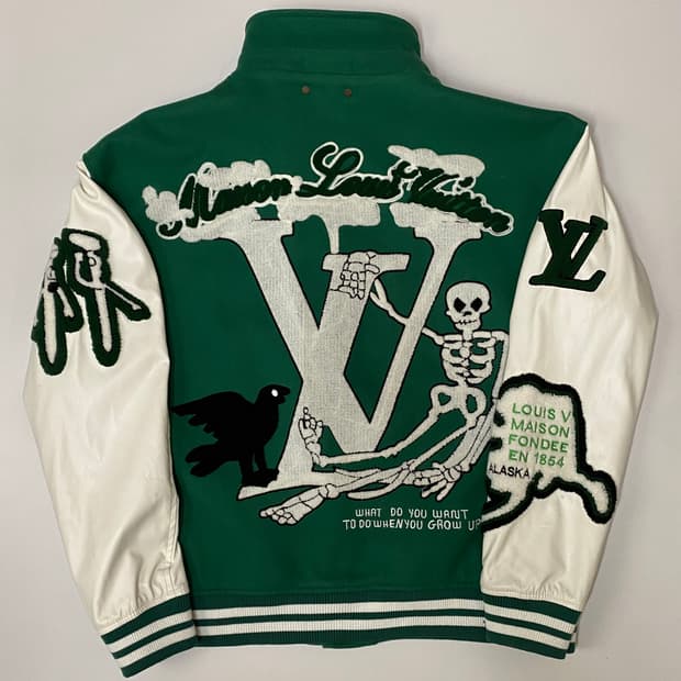 루이비통 그린 바시티 자켓 XL