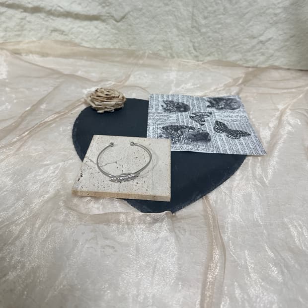 빈티지  깃털 오픈 팔찌