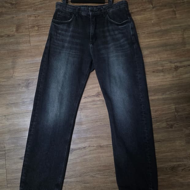 인더로우 스트레이트 데님 빈티지블랙