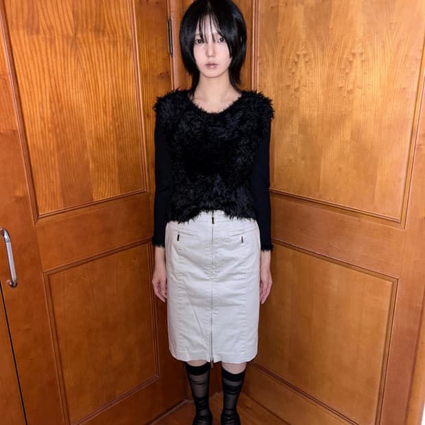 Rough Black Fur Knit