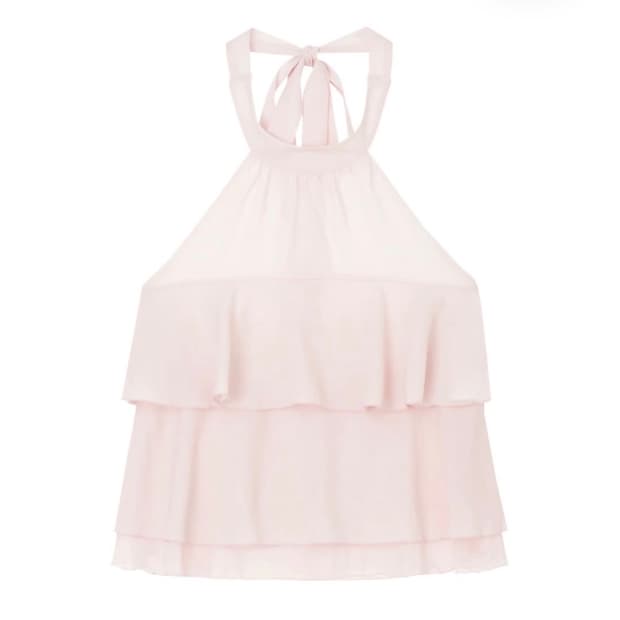 클리시어 Dear rosy chiffon halter blouse