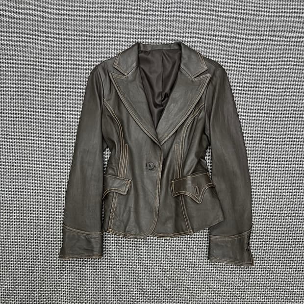 Sally&John 빈티지 쉽스킨 레더 자켓