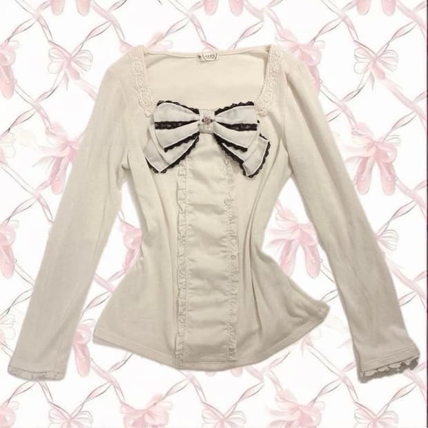 엑시즈팜 빅리본 라떼갸루 히메갸루 긴팔 일본빈티지