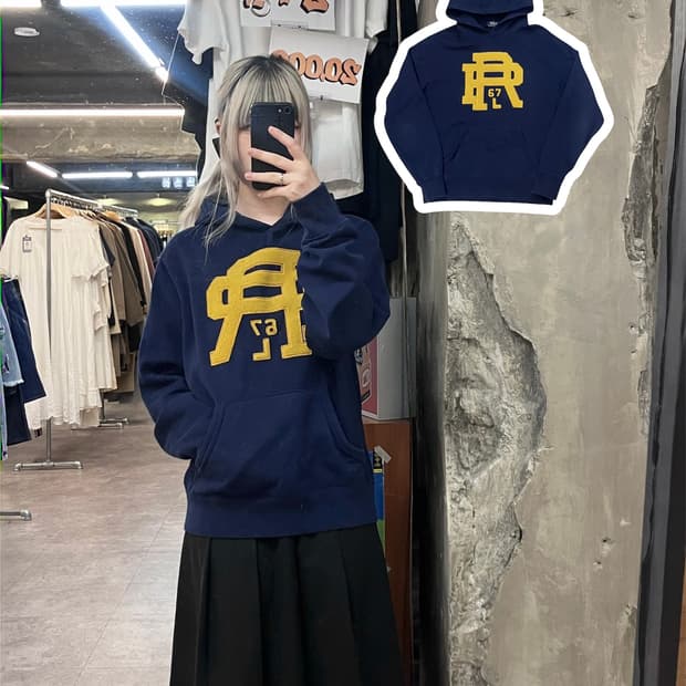 폴로 랄프로렌 빅로고 기모 후드티 네이비 M  #csz3866
