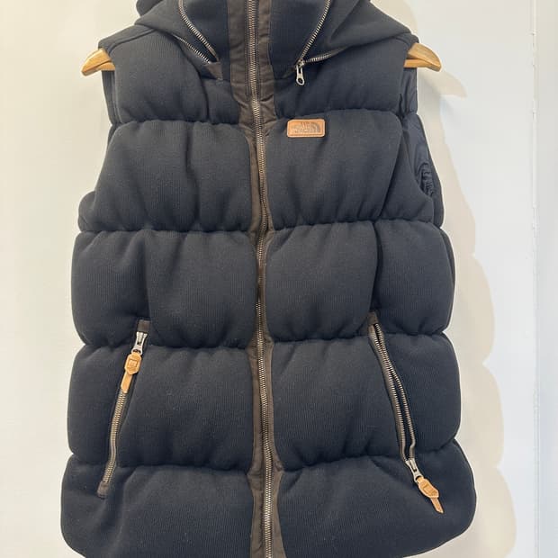 95)노스페이스 블랙 니트 구스 패딩 조끼