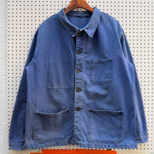 FADED WASHED BLUE OLD VINTAGE 프렌치워크자켓