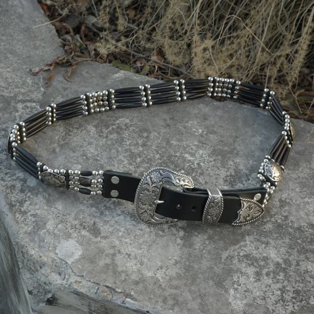 빈티지 헤어파이프 콘초 웨스턴 벨트